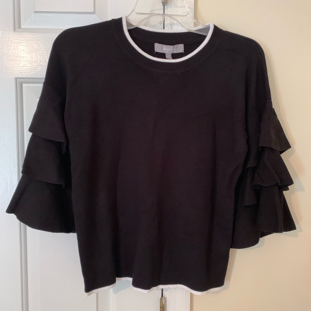 Marled Reunited tiered ruffle pullover sweater S
